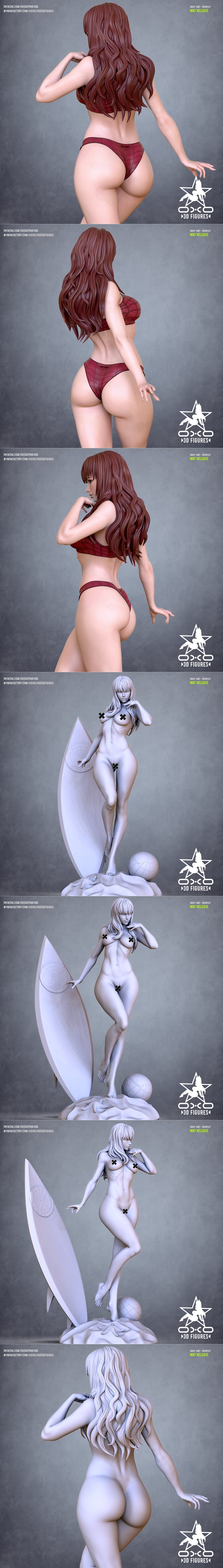 OXO3D玛丽珍泳装3D打印模型|OXO3D Figures – Mary Jane swimsuit – 3D Print Model STL