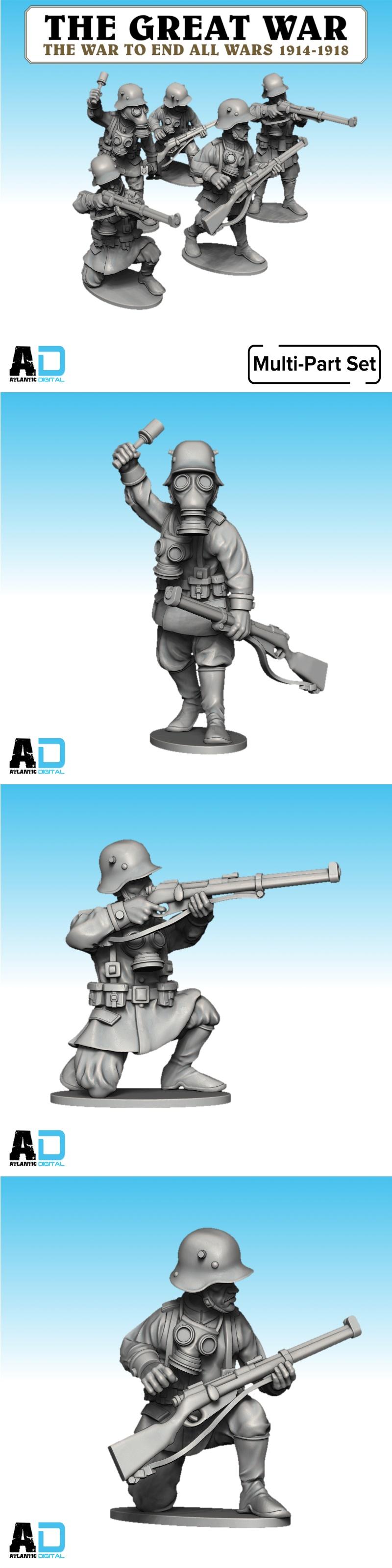 一战德军骑兵3D打印模型|Dismounted German Cavalry WW1 – 3D Print Model STL