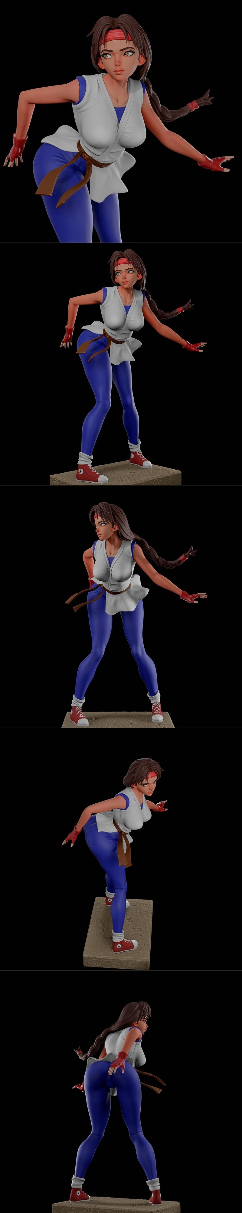 3D打印模型：KOF角色 Yuri SakaZaki|3dMomoji – Yuri SakaZaki KOF – 3D Print Model STL