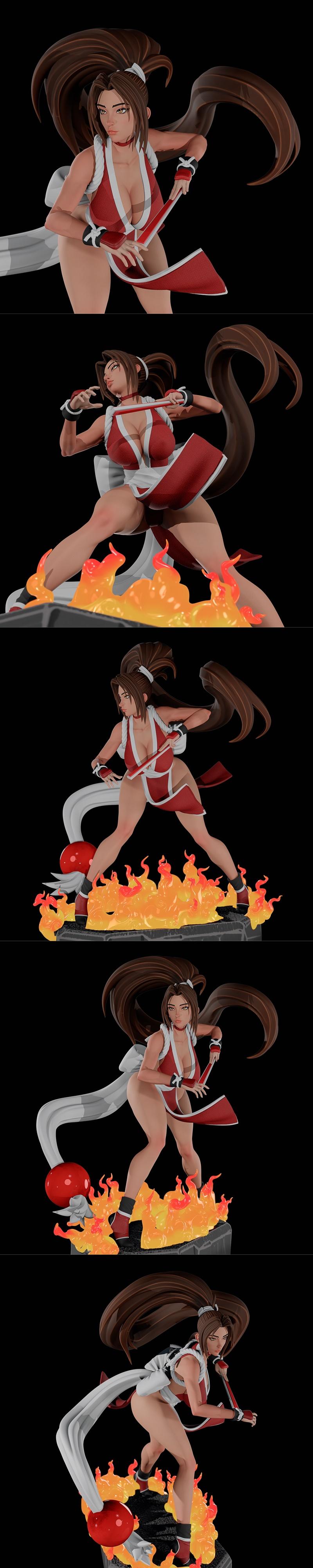 3D打印模型：Mai Shiranui角色精品造型|3dMomoji – Mai Shiranui – 3D Print Model STL