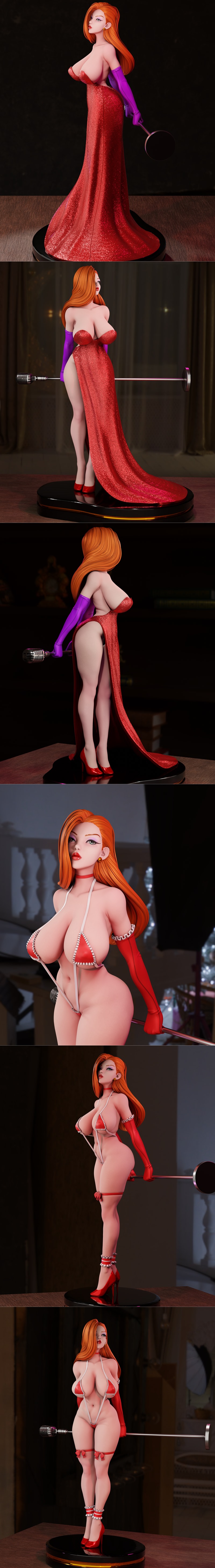 3D打印模型：Jessica Rabbit角色精品雕塑|3dMomoji – Jessica Rabbit – 3D Print Model STL