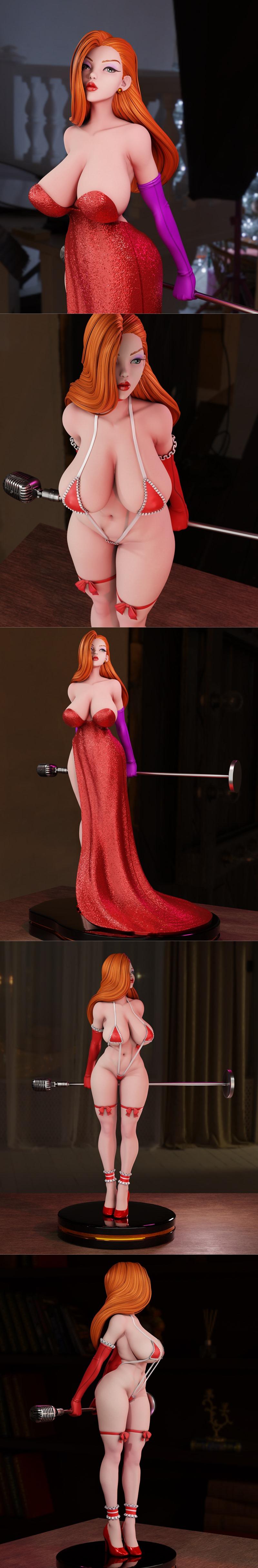 3D打印模型：Jessica Rabbit角色精品雕塑|3dMomoji – Jessica Rabbit – 3D Print Model STL