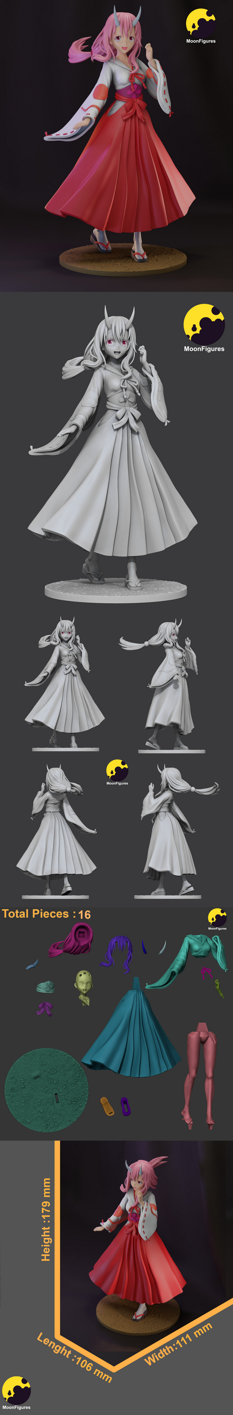 月之女神——TenSura与Shuna 3D打印模型|Moon Figures – TenSura – Shuna – 3D Print Model