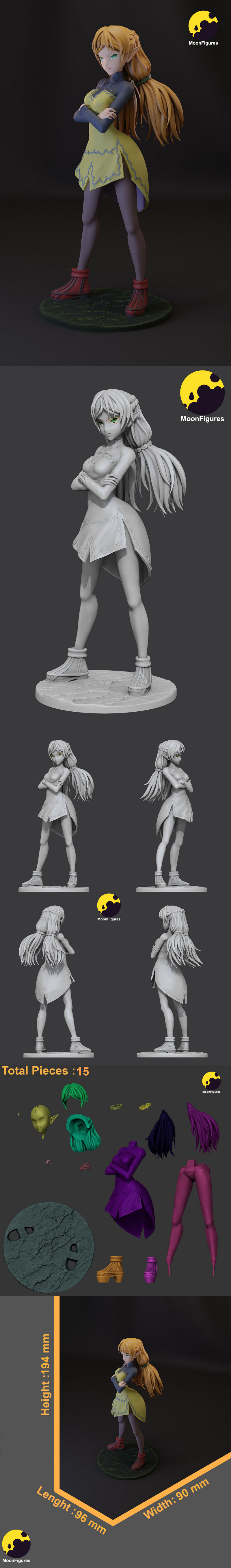 Moon Figures – Uncle from Another World – Sui (Tsundere Elf) – 3D Print Model