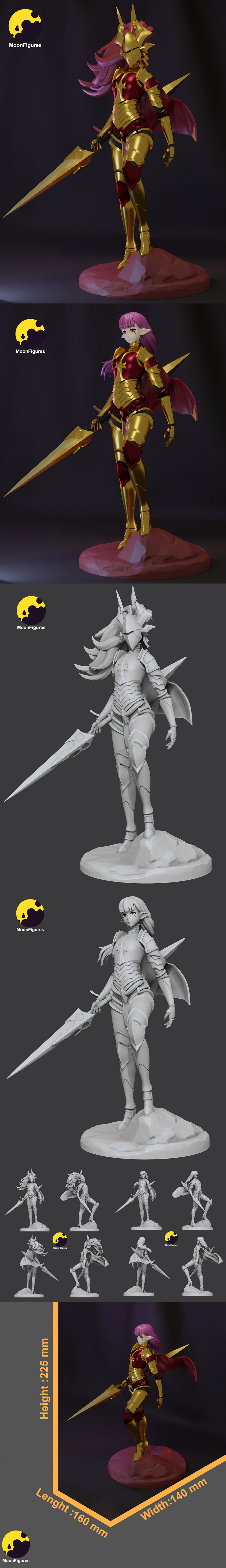 月之身影——Solo Leveling 3D打印模型|Moon Figures – Solo Leveling – Esil Radiru – 3D Print Model