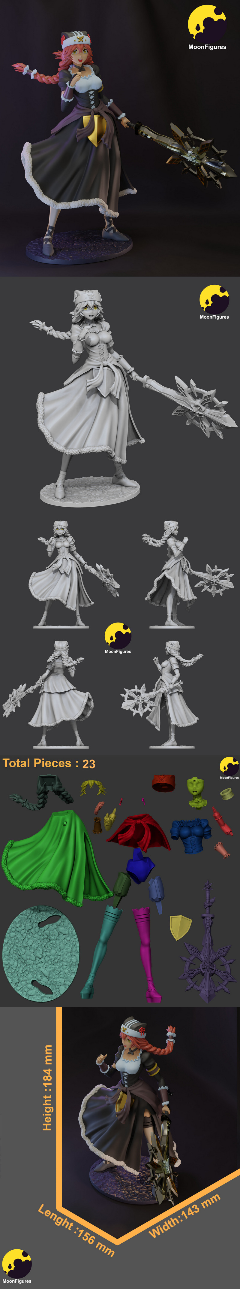 Moon Figures – Overlord – Lupusregina Beta – 3D Print Model