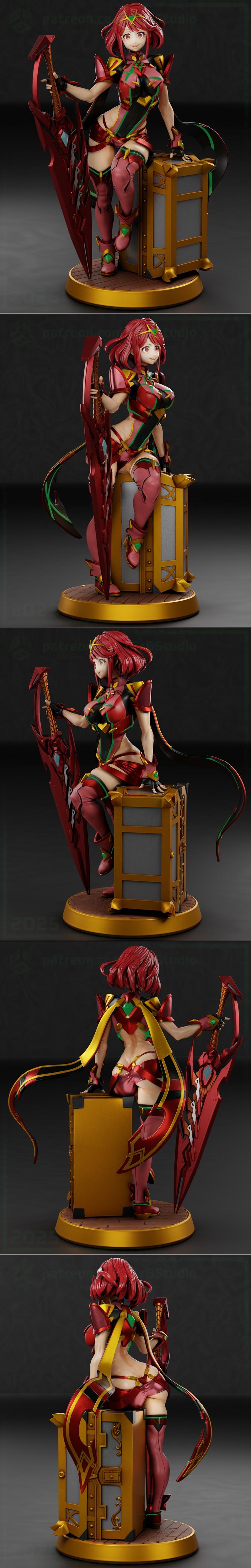 格瑞科技 - 萤火之刃 - 玄拉 3D打印模型|Gr8Tech – Xenoblade – Pyra – 3D Print Model STL