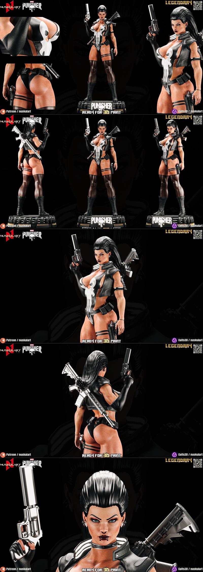 Nuskul艺术工作室出品《惩罚者》性别变装版3D打印模型|Nuskul Art – Punisher – Gender Bend Edition – 3D Print Model STL