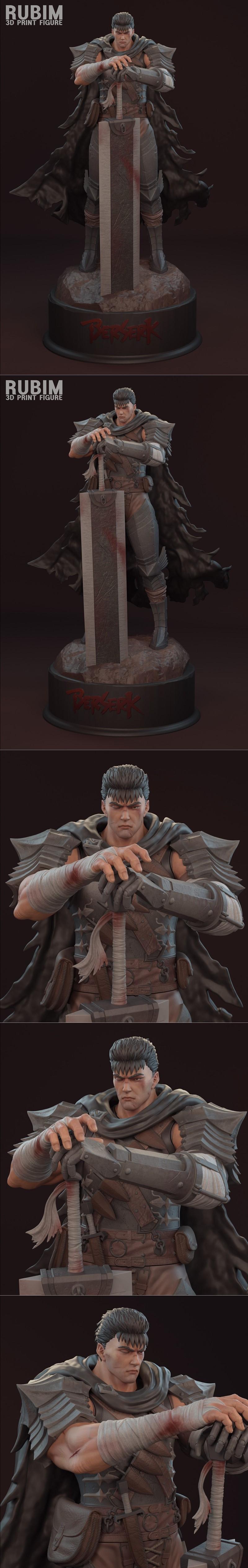 Rubim Figure - 剑与魔法 - 《进击的巨人》吉克 3D打印模型|Rubim Figure – Berserk – Guts – 3D Print Model STL