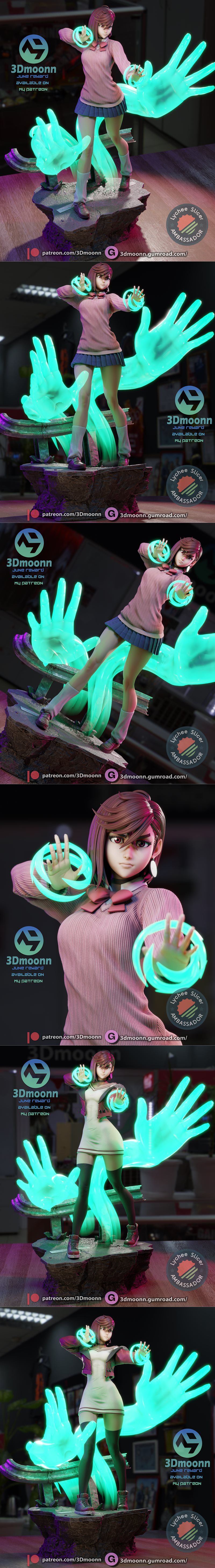 3D打印模型：Dandadan MOMO Ayase|3Dmoonn – Dandadan – Momo Ayase – 3D Print Model STL