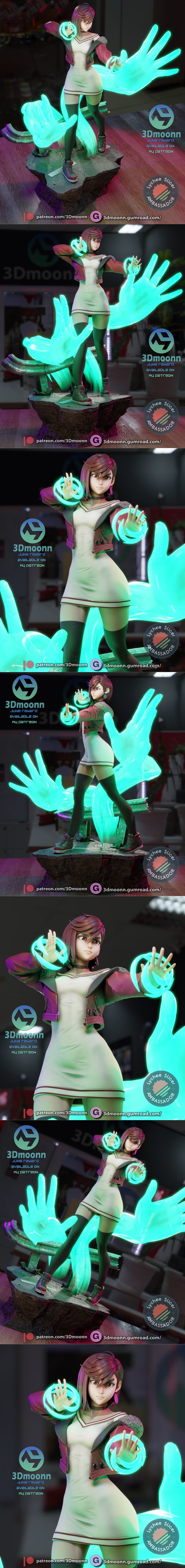 3D打印模型：Dandadan MOMO Ayase|3Dmoonn – Dandadan – Momo Ayase – 3D Print Model STL