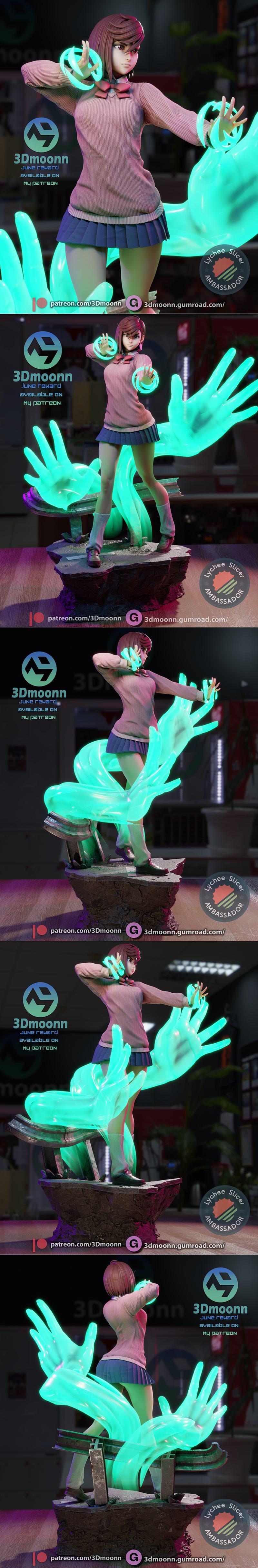 3D打印模型：Dandadan MOMO Ayase|3Dmoonn – Dandadan – Momo Ayase – 3D Print Model STL