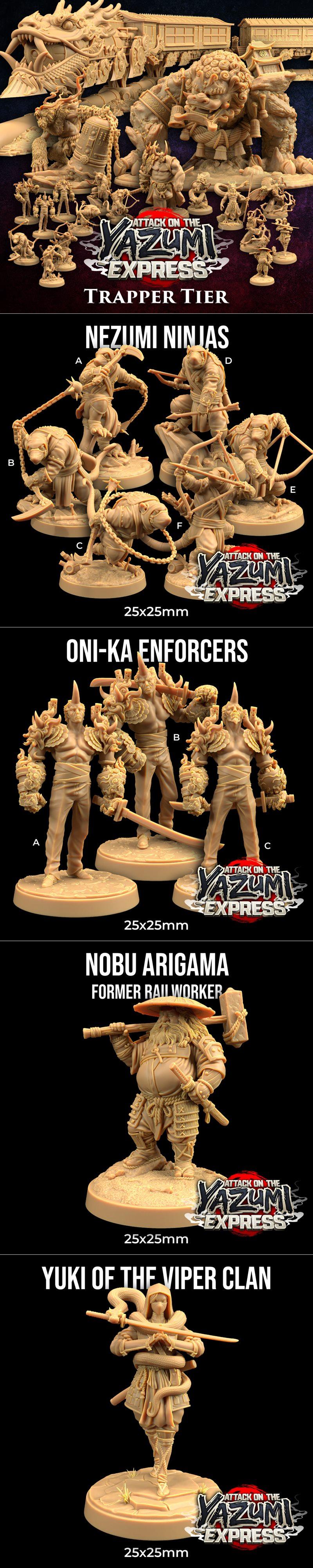 龙捕者营地——袭击 Yazumi 快车——捕手等级——3D打印模型|The Dragon Trappers Lodge – Attack on The Yazumi Express – Trapper Tier – 3D Print Model STL