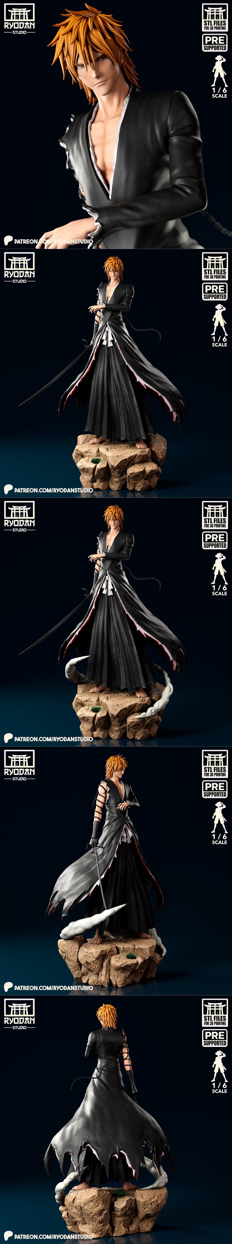 Ryodan Studio 《死神》黑崎一护 3D打印模型|Ryodan Studio – Kurosaki Ichigo (Dangai) – 3D Print Model STL