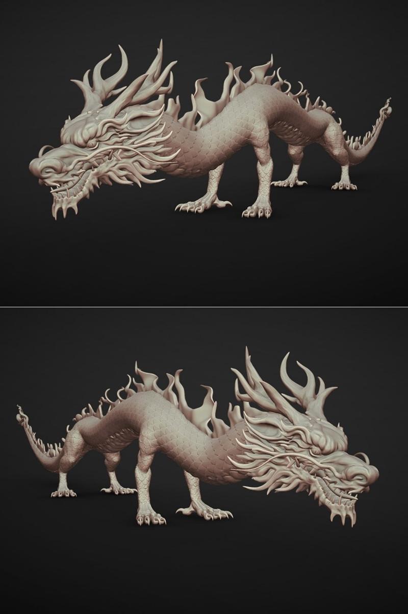 亚洲龙 3D打印模型 STL|Asian Dragon – 3D Print Model STL