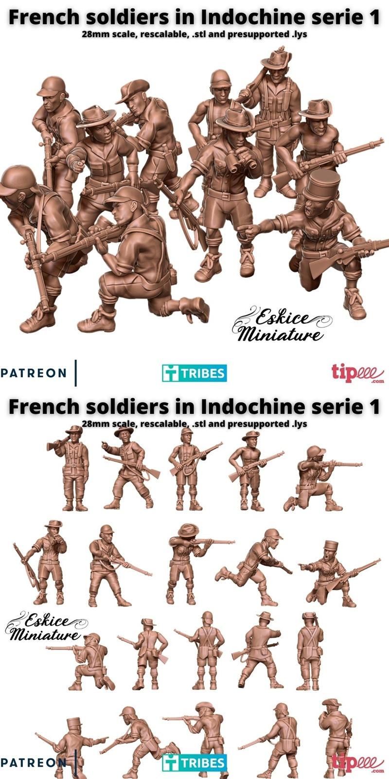 法军在印度支那系列 3D打印模型|French soldiers in Indochine serie 1 – 3D Print Model STL