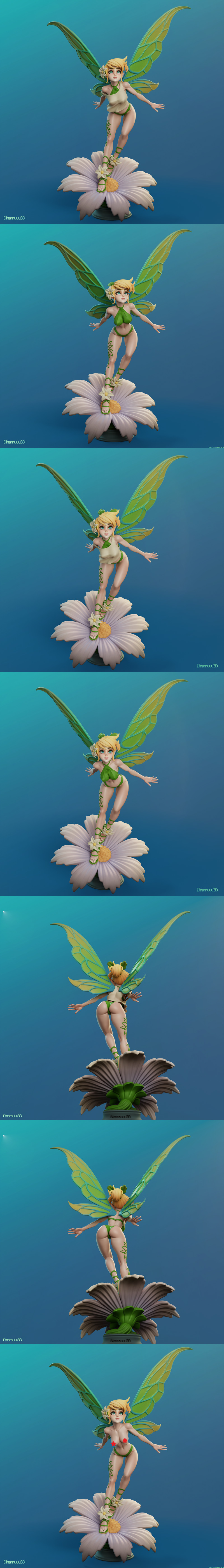 Dinamuuu3D出品：小美人鱼3D打印模型|Dinamuuu3D – Tinkerbell – 3D Print Model