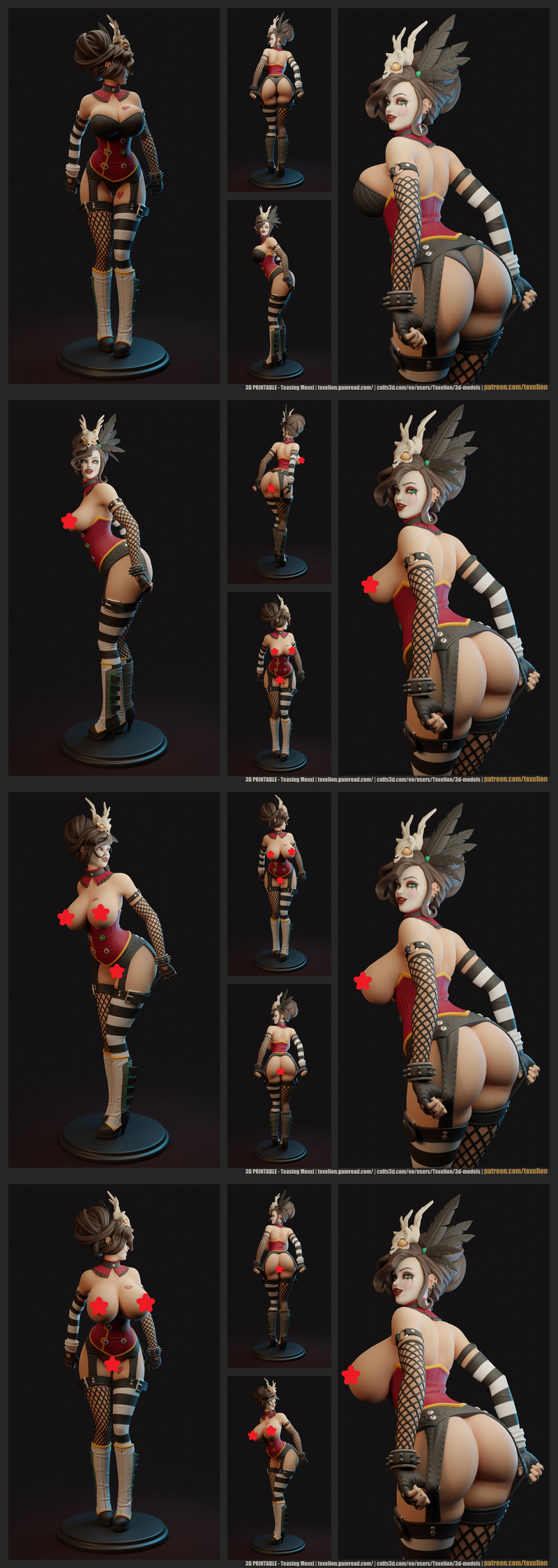 Texelion工作室出品的Moxxi角色3D打印模型|Texelion – Moxxi – 3D Print Model