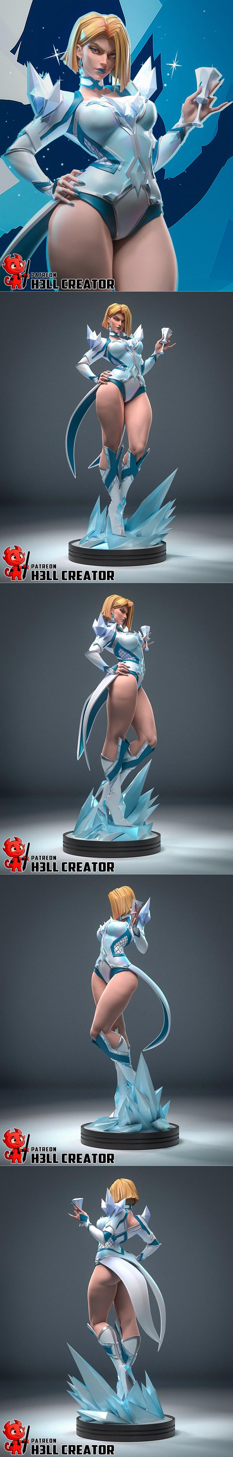 H3LL创作者 - 《复仇者联盟》艾玛·弗罗斯特 - 3D打印模型|h3LL creator – Marvel – Emma Frost – 3D Print Model STL