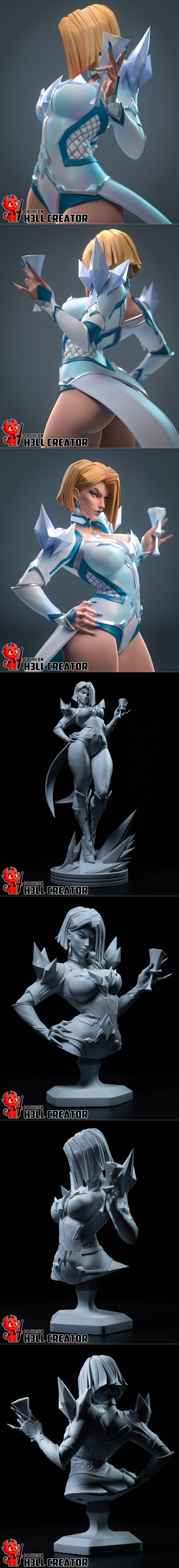 H3LL创作者 - 《复仇者联盟》艾玛·弗罗斯特 - 3D打印模型|h3LL creator – Marvel – Emma Frost – 3D Print Model STL