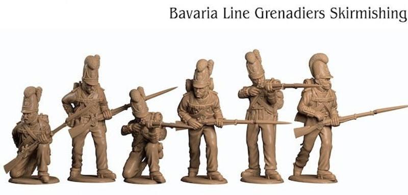 巴伐利亚线轻步兵 skirmishing 3D打印模型|Bavarian Line Light Grenadiers Skirmishing – 3D Print Model STL