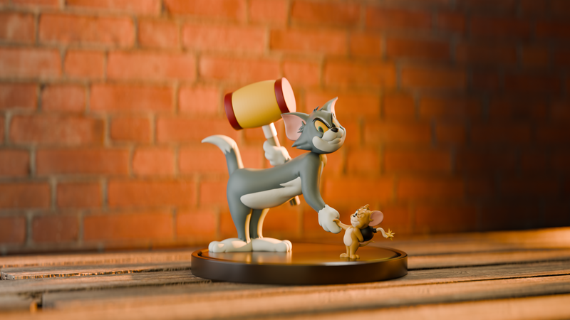 汤姆与杰瑞3D打印收藏雕像模型|Tom and Jerry – Iconic Cartoon Duo Statue for Collectors – 3D Print Model