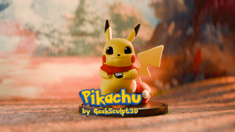 宝可梦3D打印模型：皮卡丘|Pikachu – Pokemon Inspired Collectible – 3D Print Model