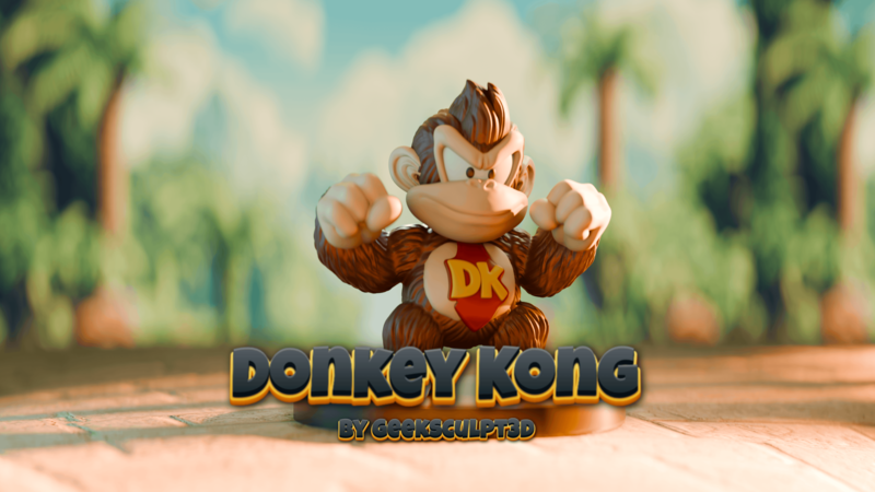 咚咚 Kong 3D打印雕像模型|Donkey Kong – Printable Nintendo Character Statue – 3D Print Model