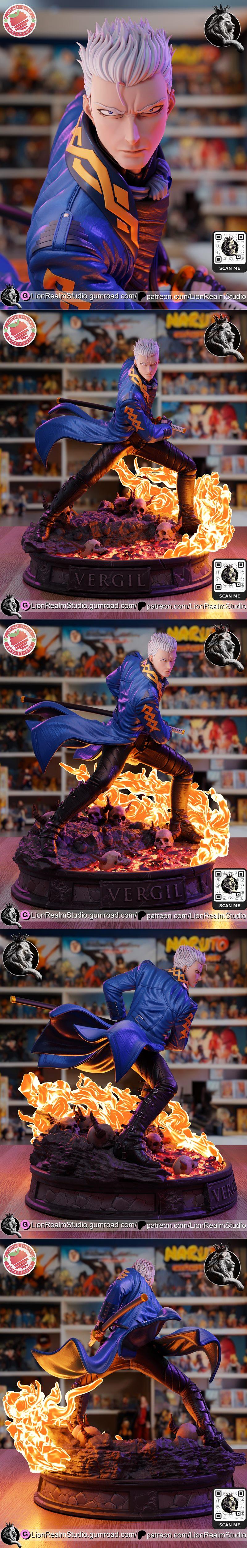 LionRealm Studio - 地狱之门 - 伏尔吉尔 3D打印模型|LionRealm Studio – Devil May Cry – Vergil – 3D Print Model STL