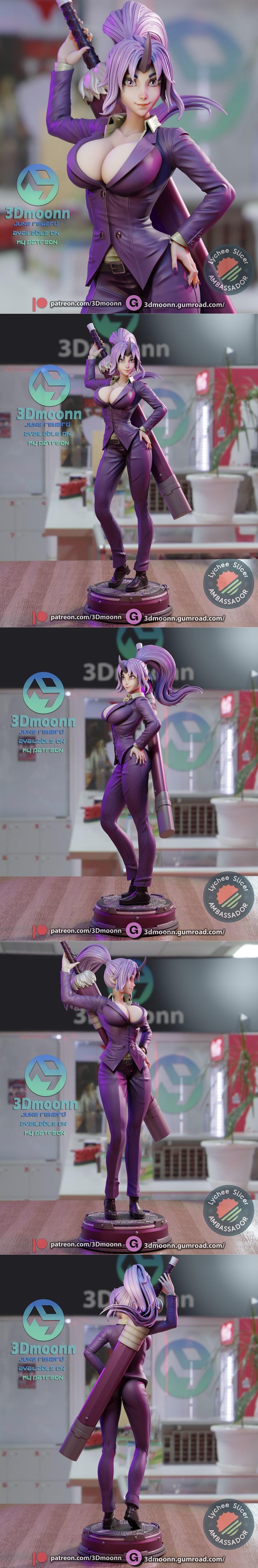 3D打印模型：《天降之物》角色Shion|3Dmoonn – Shion – tensei shitara slime datta ken – 3D Print Model STL