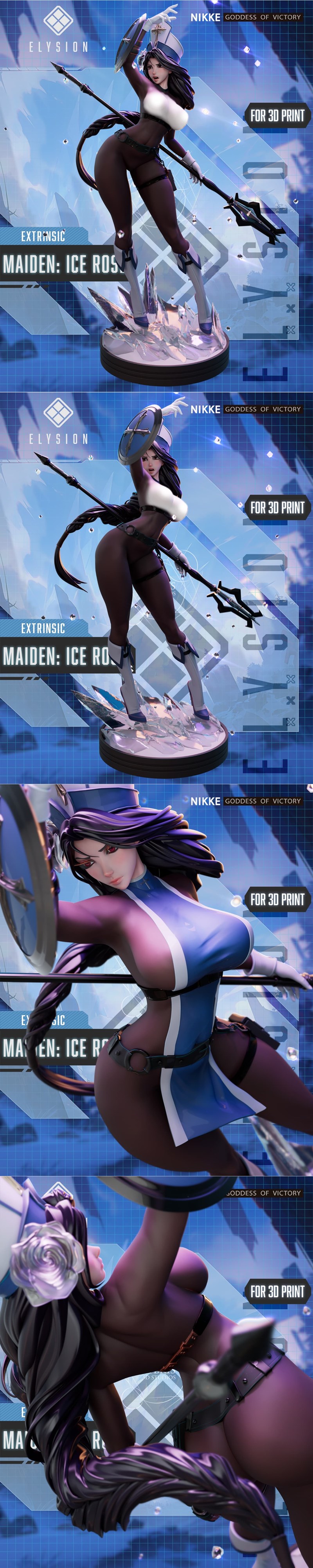 Hybris Studio – NIKKE – Maiden (Ice Rose) – 3D Print Model STL