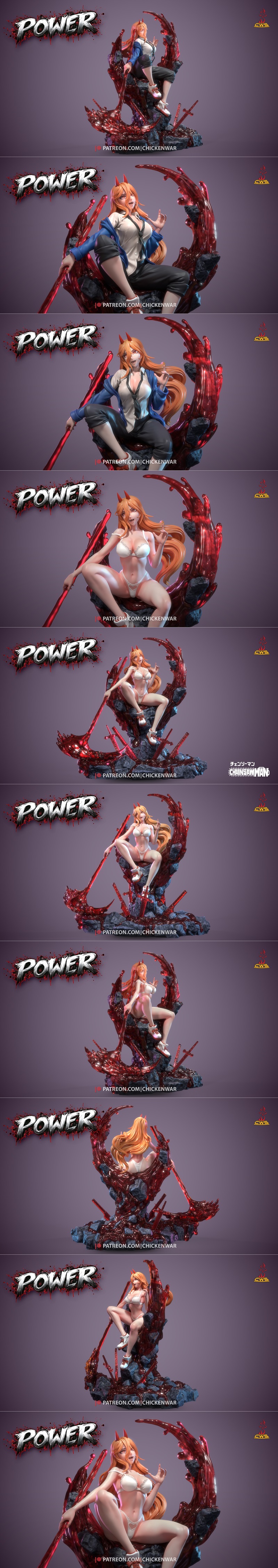 CW工作室 - 链锯人 - 波动3D打印模型|CW Studio – Chainsaw Man – Power – 3D Print Model STL