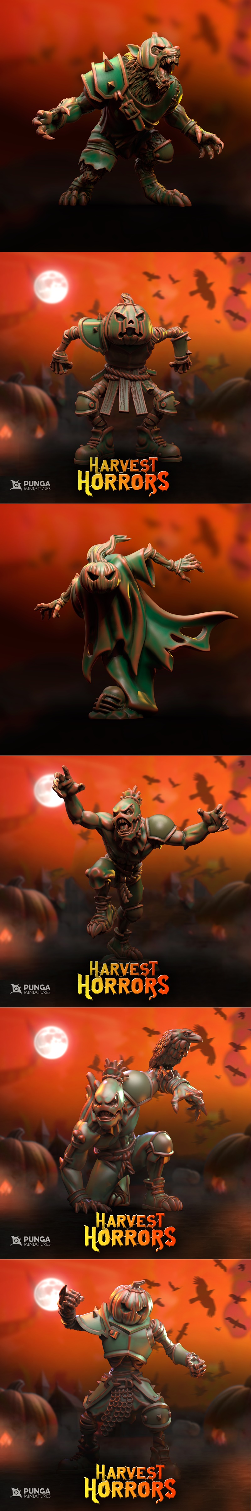 Punga迷你模型——丰收恐怖完整套装 3D打印模型|Punga Miniatures – Harvest Horrors Complete set – 3D Print Model STL