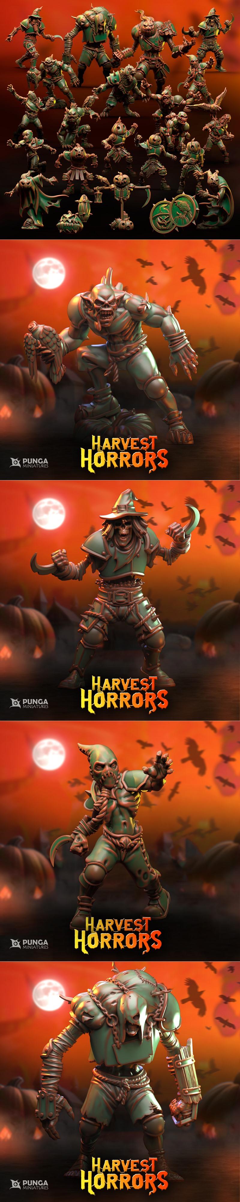 Punga迷你模型——丰收恐怖完整套装 3D打印模型|Punga Miniatures – Harvest Horrors Complete set – 3D Print Model STL