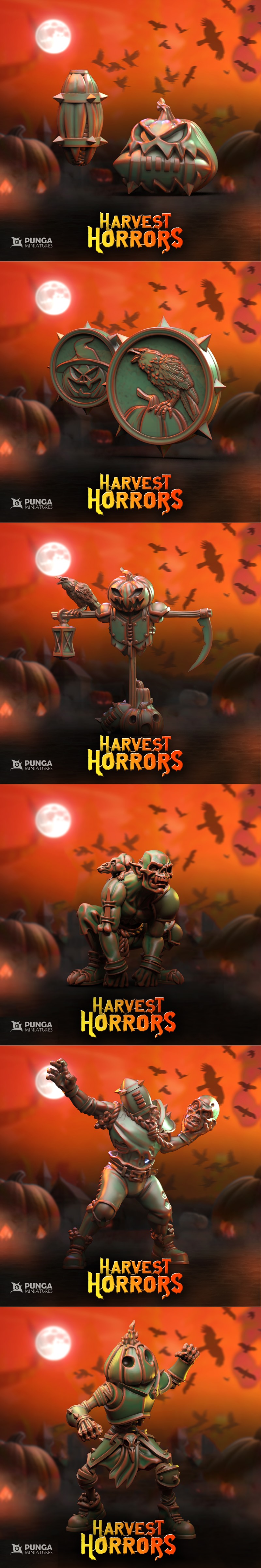 Punga迷你模型——丰收恐怖完整套装 3D打印模型|Punga Miniatures – Harvest Horrors Complete set – 3D Print Model STL