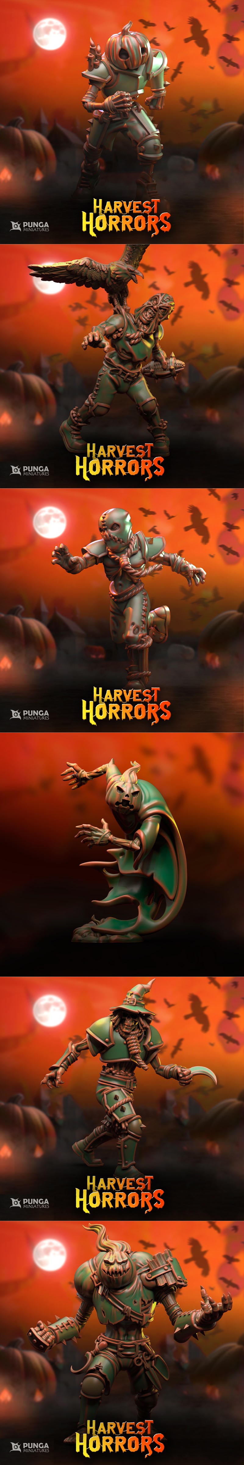 Punga迷你模型——丰收恐怖完整套装 3D打印模型|Punga Miniatures – Harvest Horrors Complete set – 3D Print Model STL