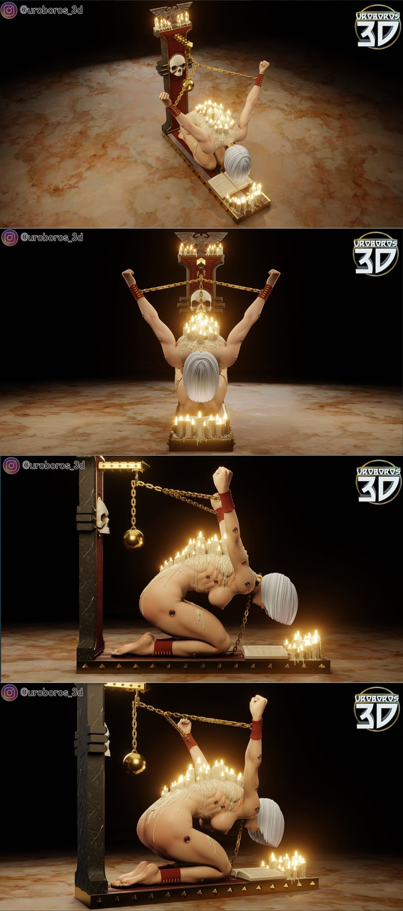 乌罗波斯3D——战锤40K异端少女模型|Uroboros3d – Heretic Girl – Warhammer 40 000 – 3D Print Model STL