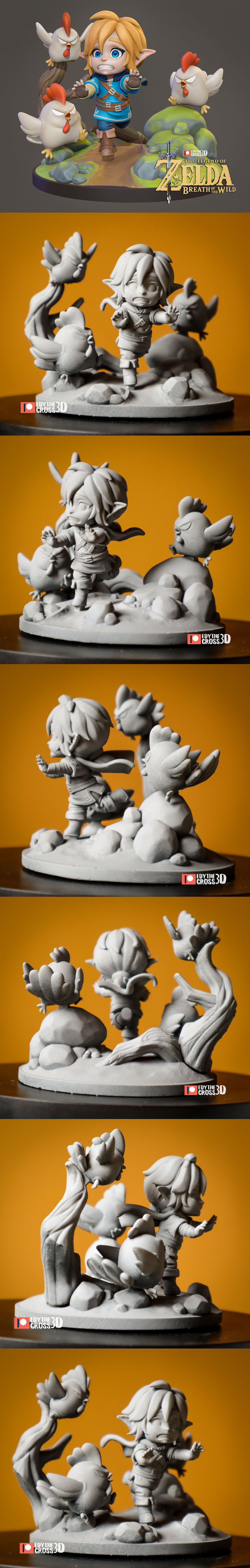 小精灵Link——塞尔达传说：旷野之息3D打印模型|NomNom Figures – Chibi Link – Zelda Breath of the Wild – 3D Print Model