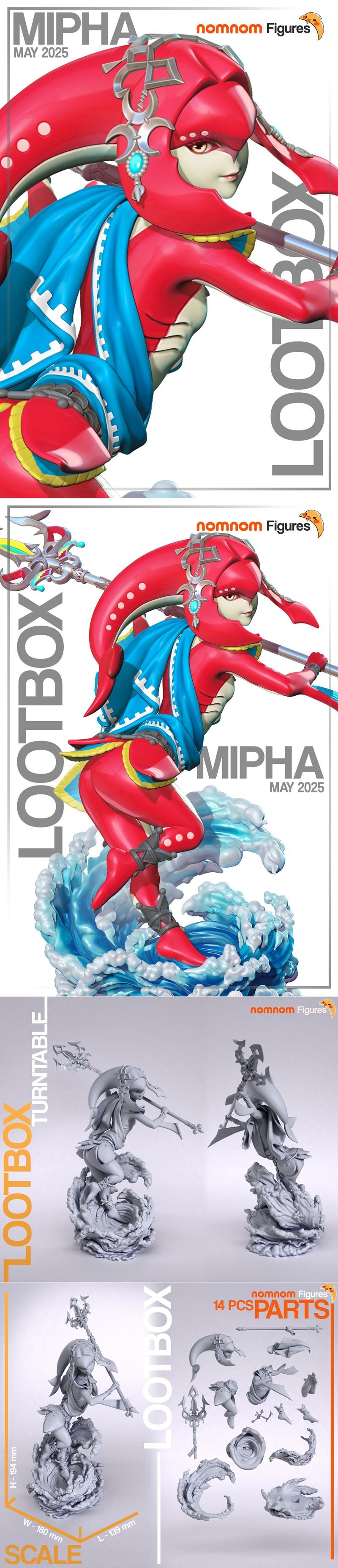 Mipha Breath of the Wild 3D打印模型|Nomnom Figures – Mipha – Breath of the Wild – 3D Print Model STL