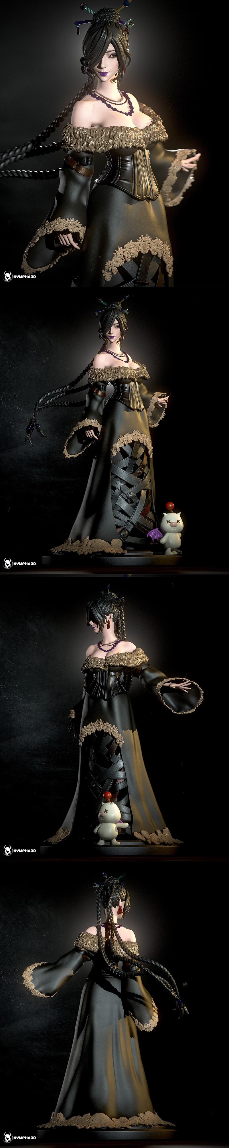 Nympha - Final Fantasy - Lulu 3D打印模型|Nympha – Final Fantasy – Lulu – 3D Print Model STL