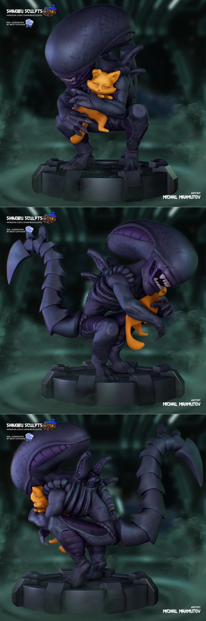 小恶魔外星人——3D打印模型|Chibi Xenomorph – Alien – 3D Print Model STL