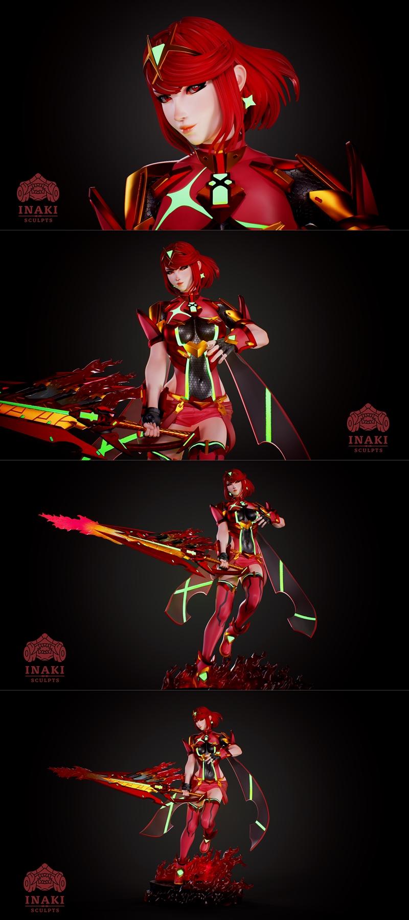Inaki 手工雕刻 - 影之诗·普拉 - 萌系机械师 3D打印模型|Inaki Sculpts – Pyra – Xenoblade – 3D Print Model STL