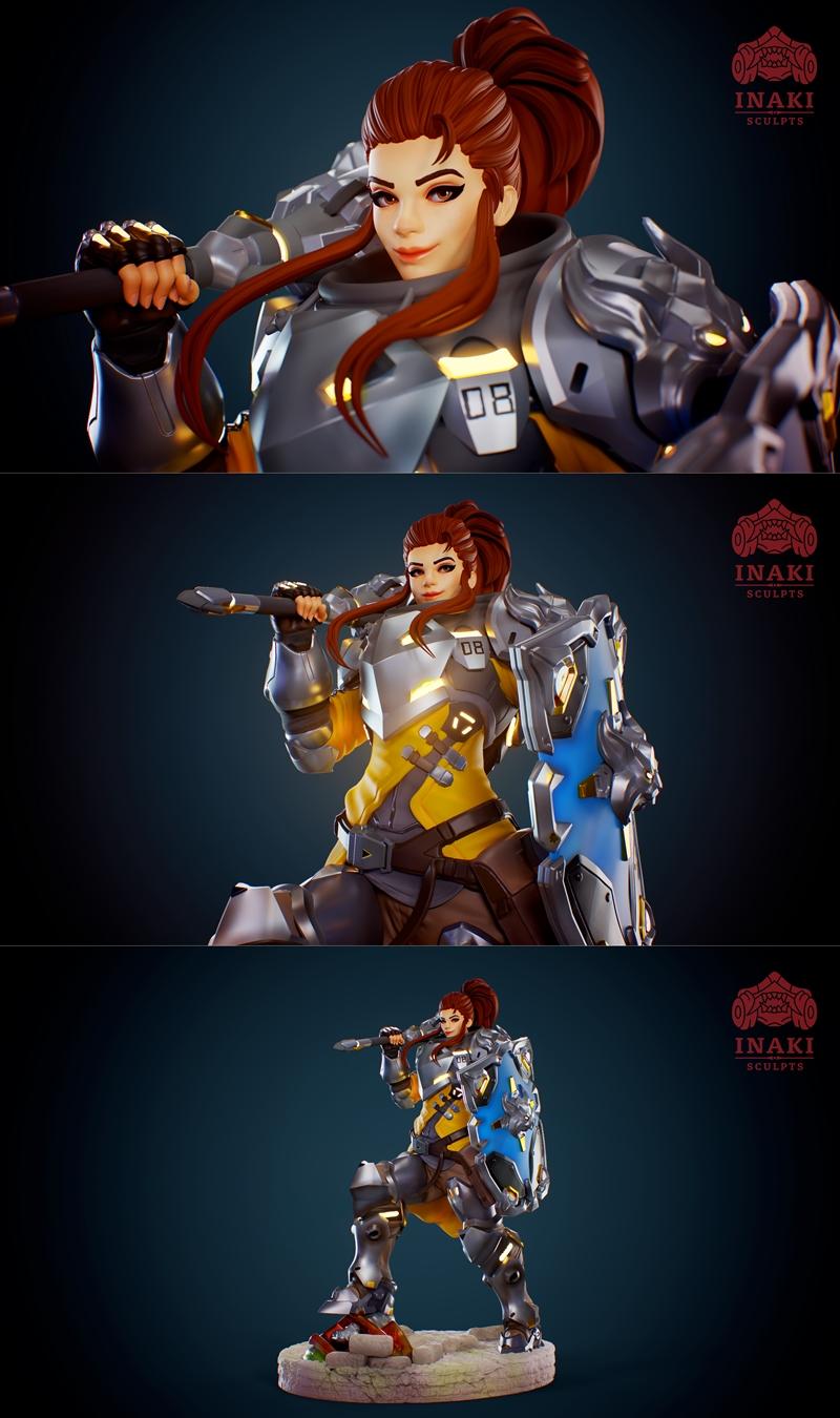 Inaki工作室打造的《守望先锋》Brigitte角色3D打印模型|Inaki Sculpts – Brigitte – Overwatch – 3D Print Model STL