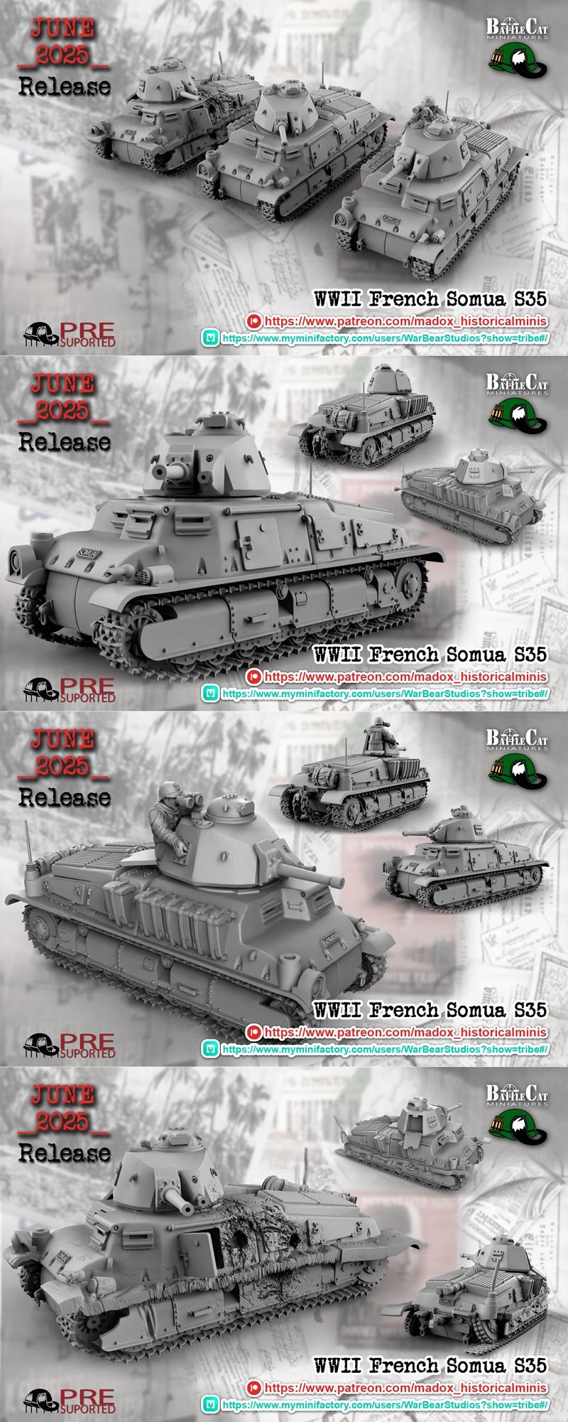 法式苏玛S35坦克3D打印模型|WWII French Somua S35 – 3D Print Model STL