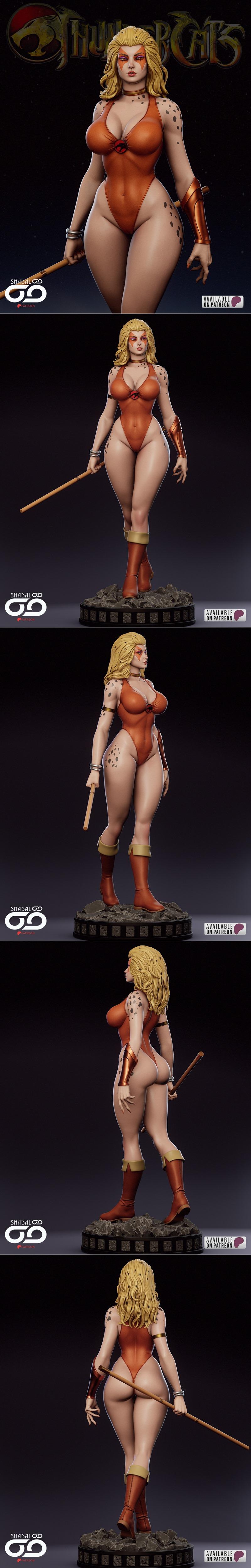 雷霆特工队-杰特拉-3D打印模型|Shadaloo Studios – ThunderCats – Cheetara – 3D Print Model STL