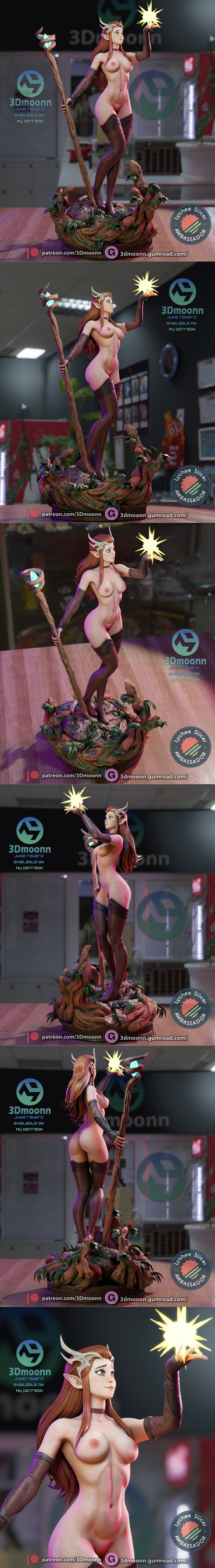 3D打印模型： Vox Machina 凯勒特|3Dmoonn – The Legend of Vox Machina – Keyleth – 3D Print Model STL