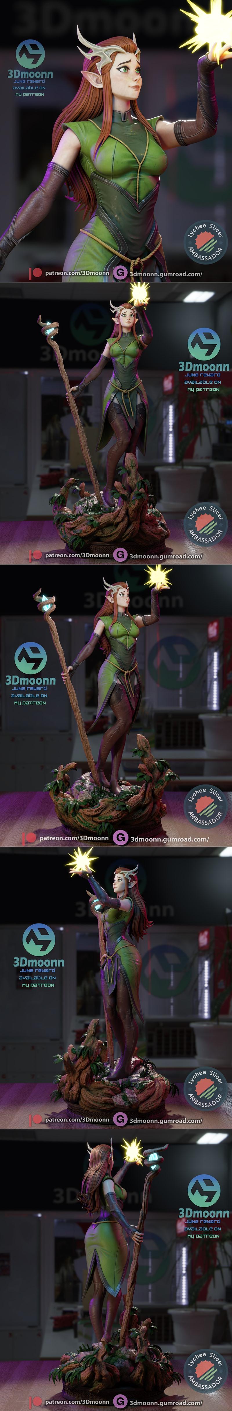 3D打印模型： Vox Machina 凯勒特|3Dmoonn – The Legend of Vox Machina – Keyleth – 3D Print Model STL