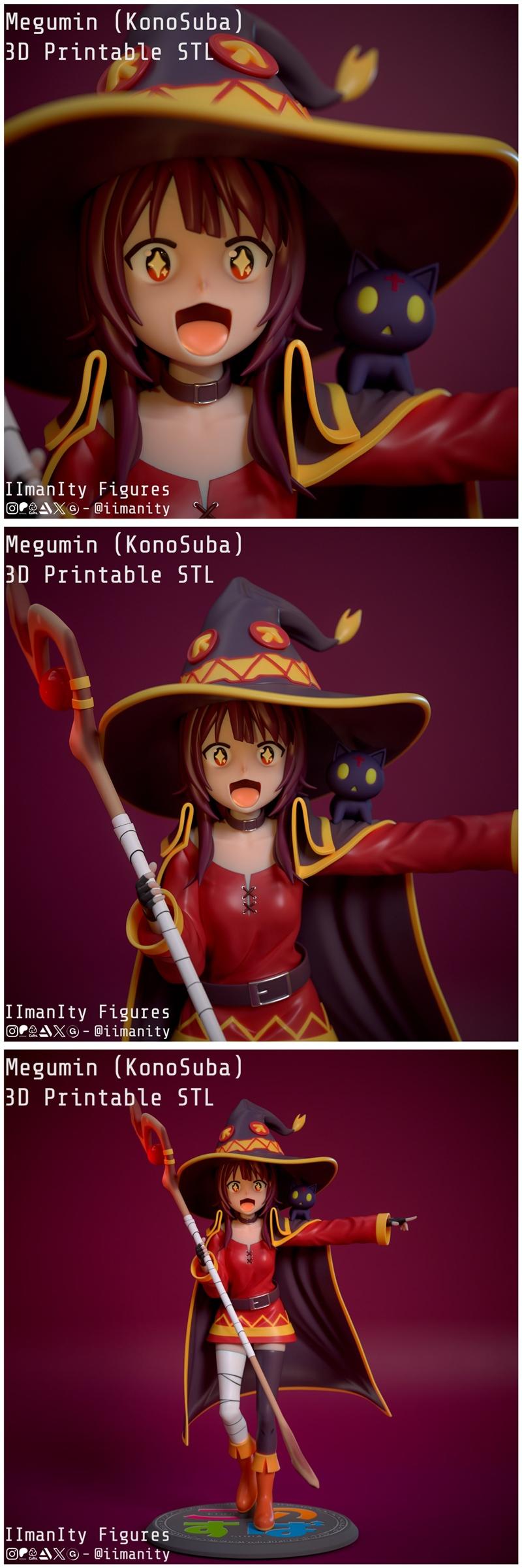 3D打印模型：Megumin角色玩偶立体模型|IImanIty Figures – Megumin – 3D Print Model STL