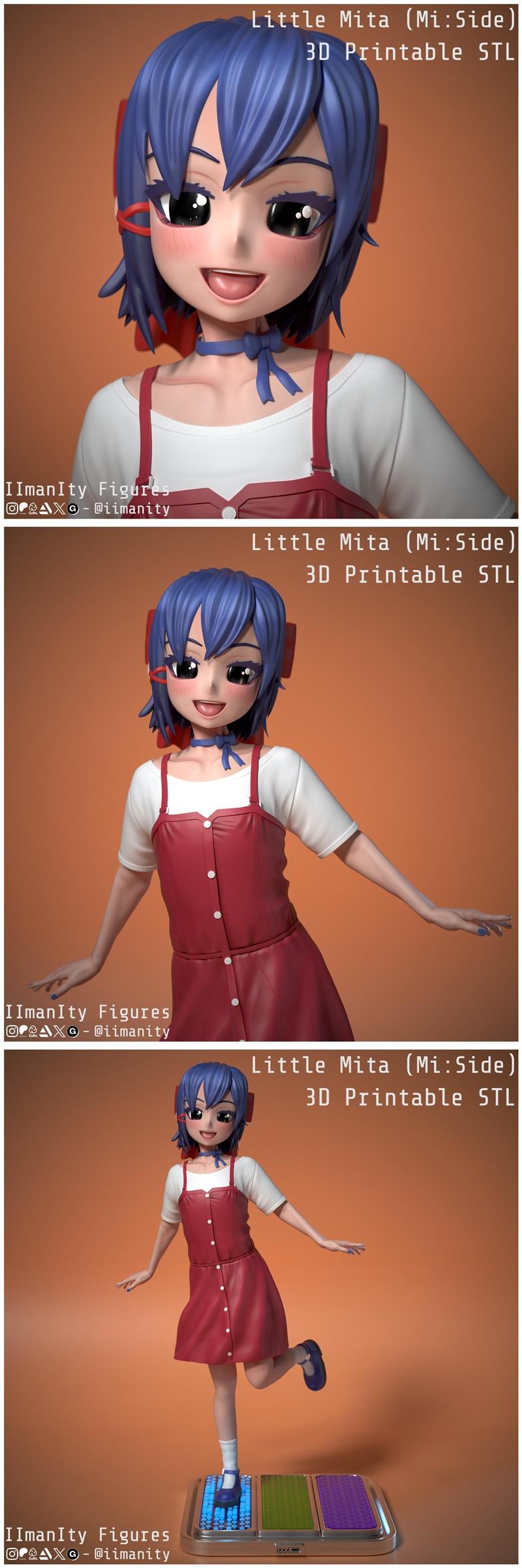 小米人形模型-小Mita 3D打印雕塑|IImanIty Figures – Little Mita – 3D Print Model STL