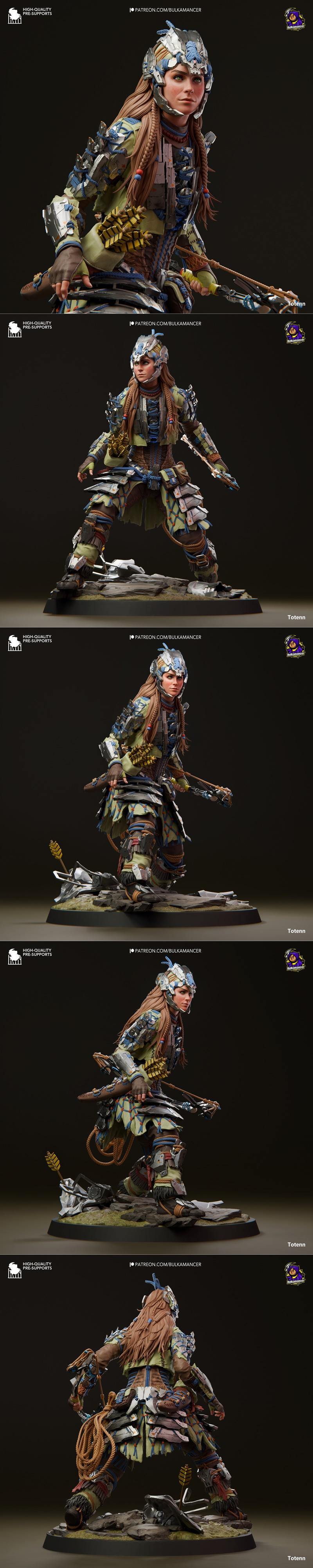 Bulkamancer 3D打印模型：Aloy（荒原之境）|Bulkamancer Sculpts – Aloy – Horizon – 3D Print Model STL